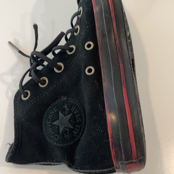 VINTAGE RARE Converse All Star 1Q101 Suede Leather Hi Sneakers sz 7 women - Picture 10 of 16